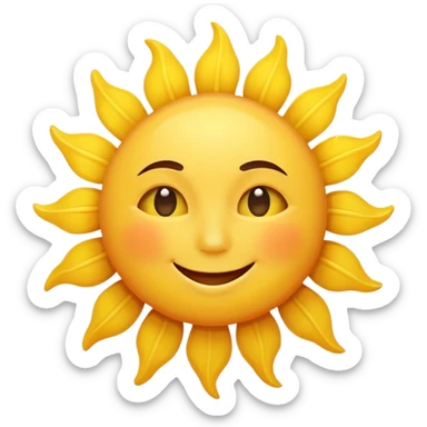smiling sun, simple and bright sticker