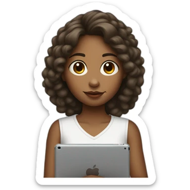 Girl drawing on an ipad sticker