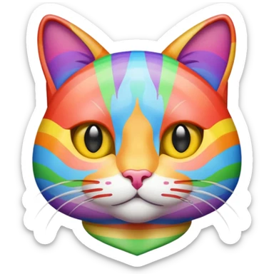 Rainbow cat tabby sticker