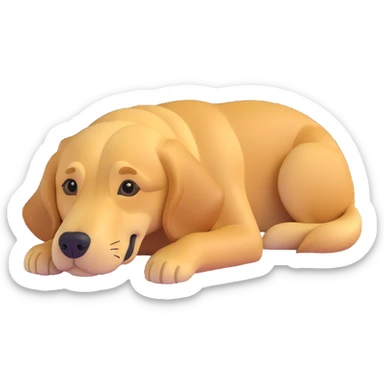 golden retriever lying down relaxed sticker