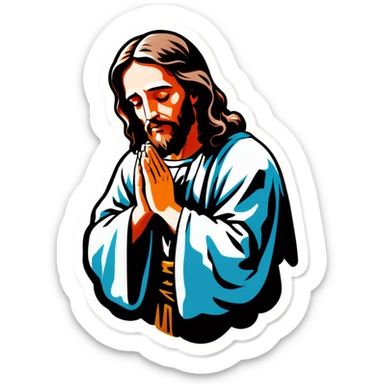Jesus praying sticker