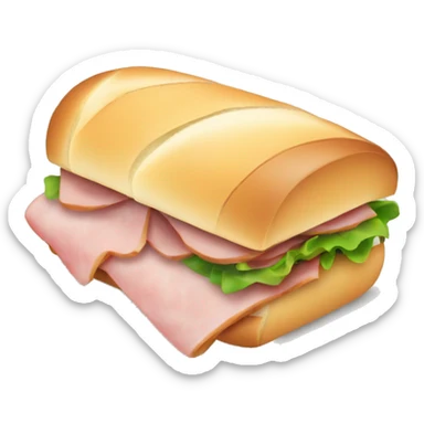 Butter and ham baguette sandwich sticker