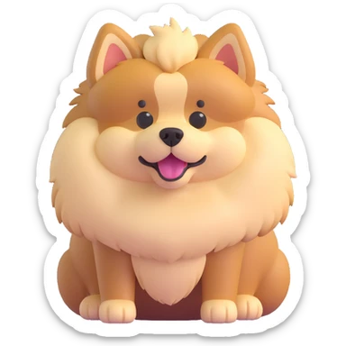 A cute fluffy dog sticker