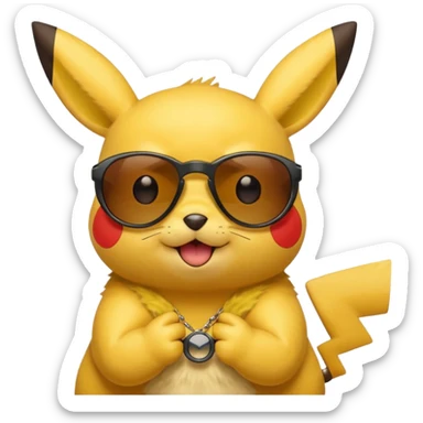 Pikachu qui enlève ses lunettes de soleil et fait un clin d'œil sticker