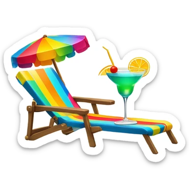 Beach chair with cocktail  sticker