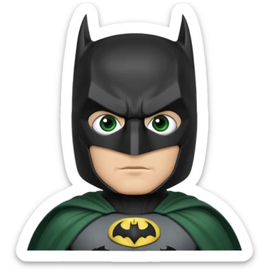 batman con el traje del caballero oscuro, solamente con los ojos verdes, el resto del traje que no sea verde sticker