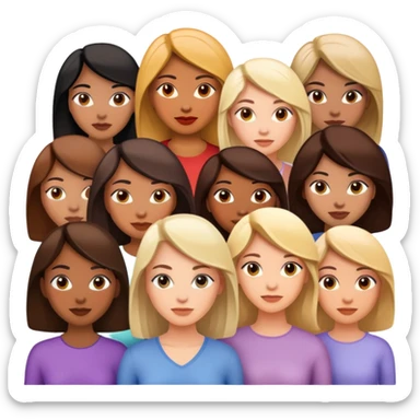 Realistic portrait of a group of diverse women  sticker