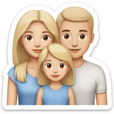 brother with two sisters, happy family portrait sticker
