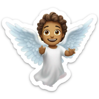 Un ángel acostado en una nube feliz moviéndose  sticker