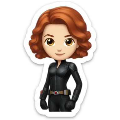 Black widow Natasha romanoff pose sticker