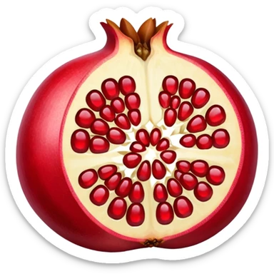 realistic pomegranate cut in half sticker