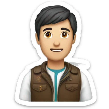 man with kazakh flag sticker