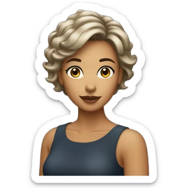 Create a girl who is looking beautiful with short hairs  sticker