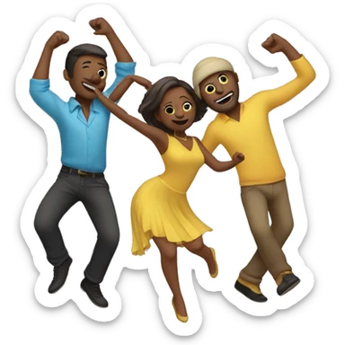 3 people dancing and partying  sticker