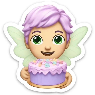 Fairy pastel cake sticker