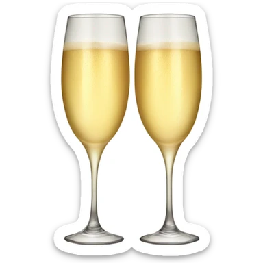Champagne glasses with bow on stem toasting  sticker