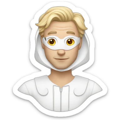 White Man in white rabbit costume sticker