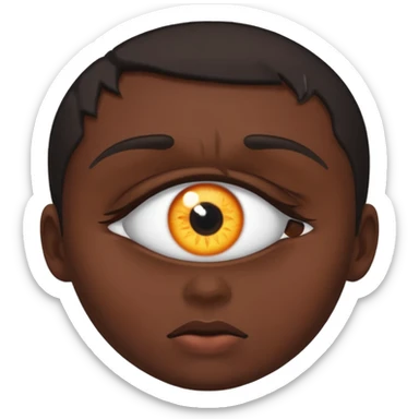 глаз, в зрачке которого отображается как падает человек  sticker