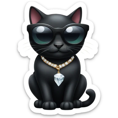 Billionaire Black Cat sticker