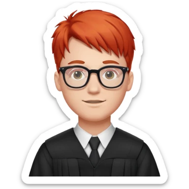high school graduate, big white boy with red hair and glasses sticker