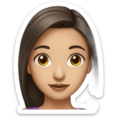 A beautiful, brunette girl with beautiful, brown eyes  sticker