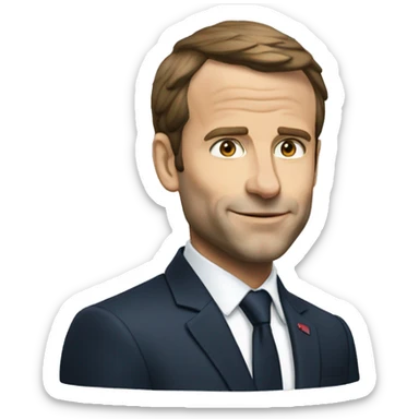 macron avec une coupe cuenta sticker