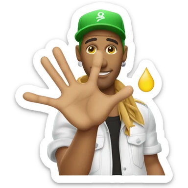 reggaeton singer showing his hand like hi five sticker
