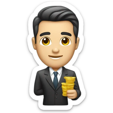 empresario joven y con dinero y blanco sticker