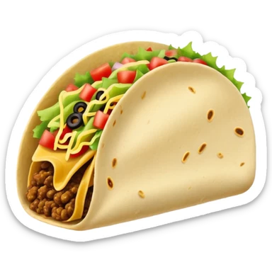 Ultra simple taco with most basic shape and flat colors sticker