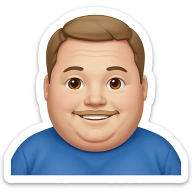 fat man wearing blue sweatshirt sticker
