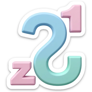 Numbers 1, 2, 3 in pastel colors (pink, blue, green), Pixar-style 3D, hand-drawn texture, soft shadow, transparent background sticker