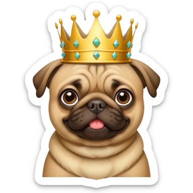 Pug with crown sticker