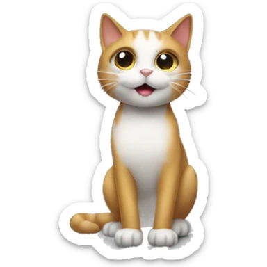 Cat cleaning oven sticker