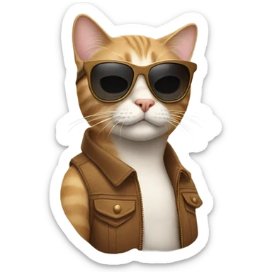 Cat with sunglasses sticker