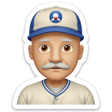 viejo pelon bigote gorra beisbol sticker