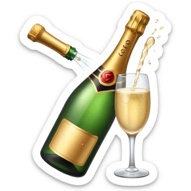 Bottle with Popping Cork sticker