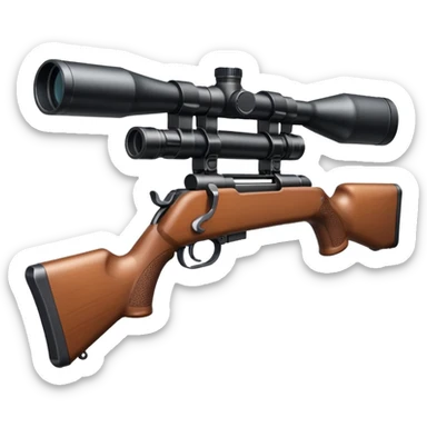 just a deer hunting rifle with a scope mounted to the top of the gun barrel  sticker