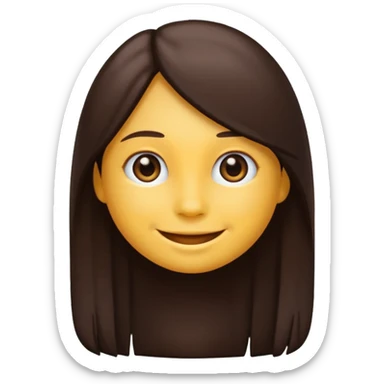 Make an emoji with long straight dark brown hair sticker