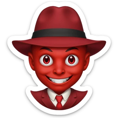 Hatted Devil with red fedora sticker