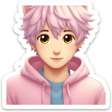 Cute Attractive Gorgeous Kawaii Pastel Anime Catboy sticker