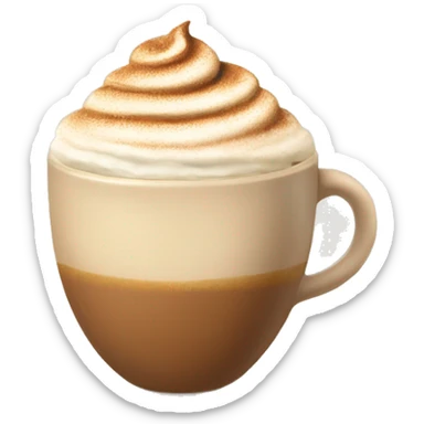 cozy cappucino in beige cup with cream and cinnamon on top sticker