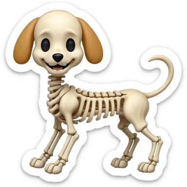Pluto as a skeleton dog sticker