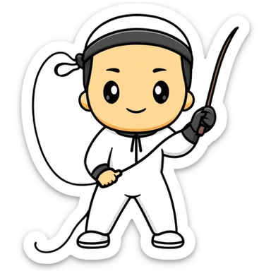 A person whipping a whip sticker