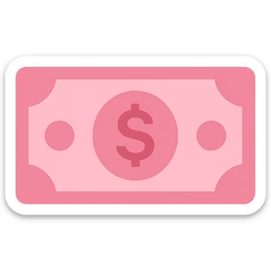 pink money, minimal flat style, no text sticker