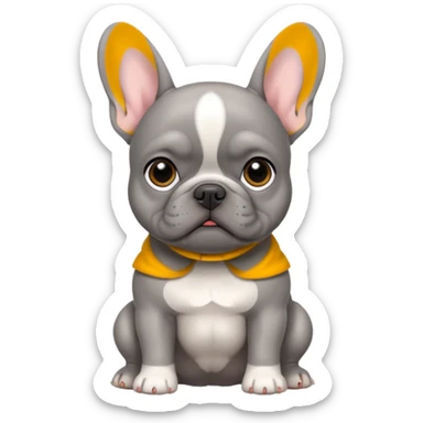 grey french bulldog puppy sticker