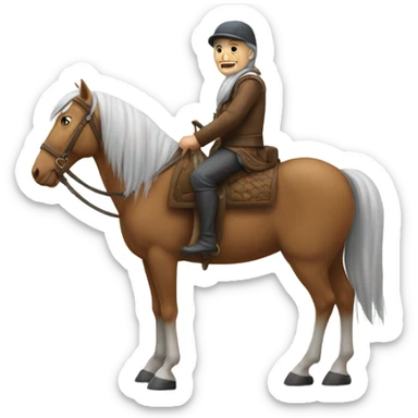 un nain a cheval  sticker