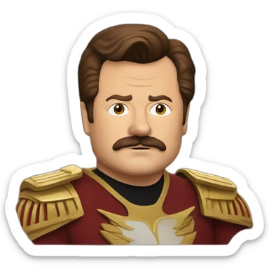 Ron Swanson as captain kirk sticker