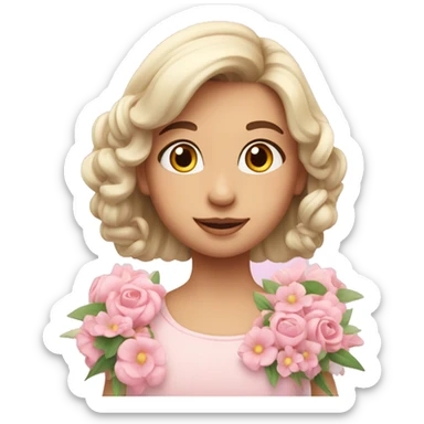 Name Sofia with flowers and soft pink hearts sticker