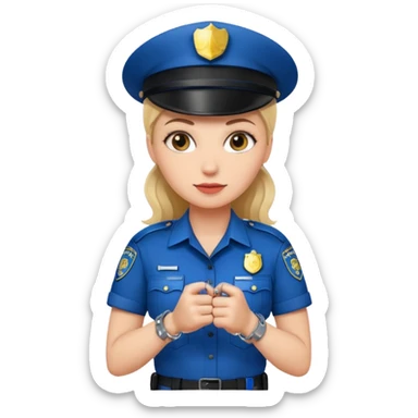 kelepçe tutan kadın polis sticker