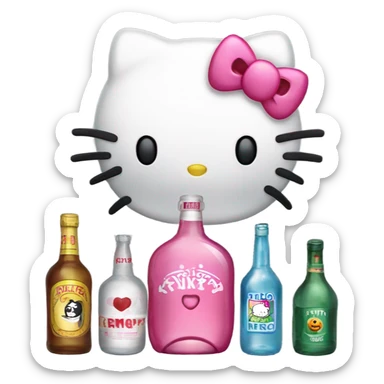 Hello kitty depressed tears with alcohol hello kitty sticker